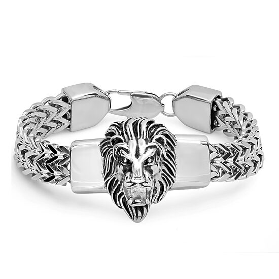 Steeltime Mens Stainless Steel Solid Box Id Bracelet