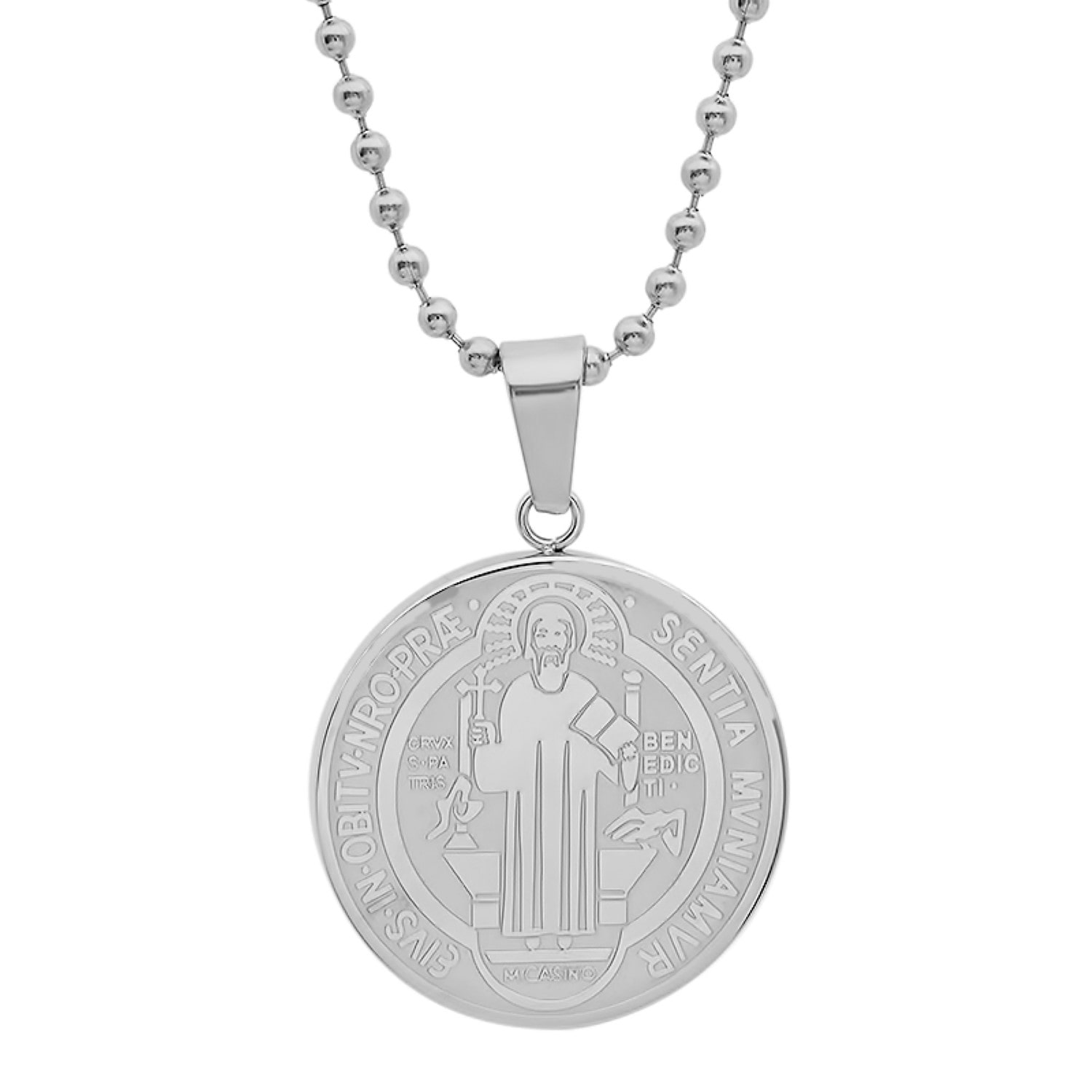 Steeltime Mens Stainless Steel Inch Pendant Necklace