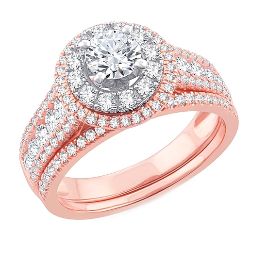 Womens 1 1/2 CT. T.W. Natural White Diamond 10K Gold Round Engagement Ring