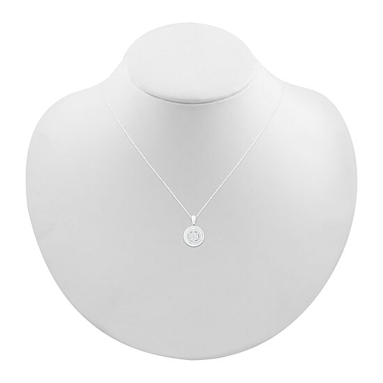 Womens 1/10 CT. T.W. Natural White Diamond Sterling Silver Round 18 Inch Pendant Necklace