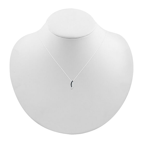 Womens Diamond Accent Natural Black Diamond Sterling Silver 18 Inch Pendant Necklace