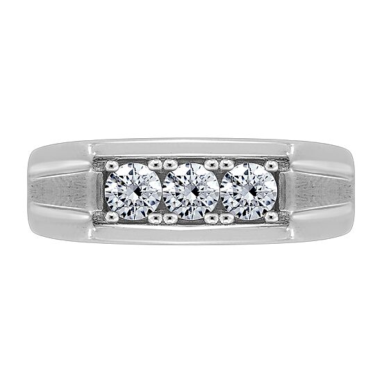 Mens 7MM 7/8 CT. T.W. Genuine Cubic Zirconia Sterling Silver Wedding Band