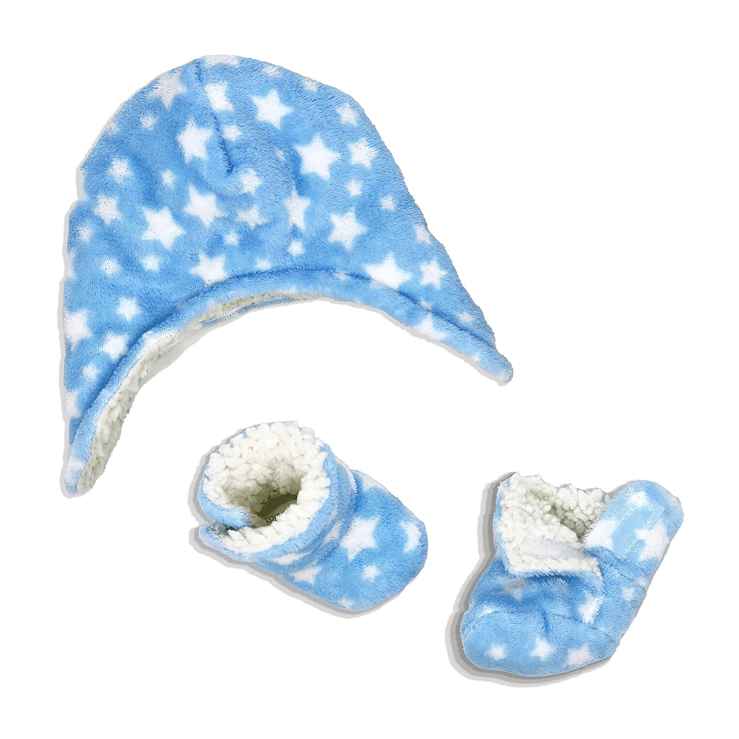 3 Stories Trading Company Baby Plush Hat & Booties - 3 Pieces