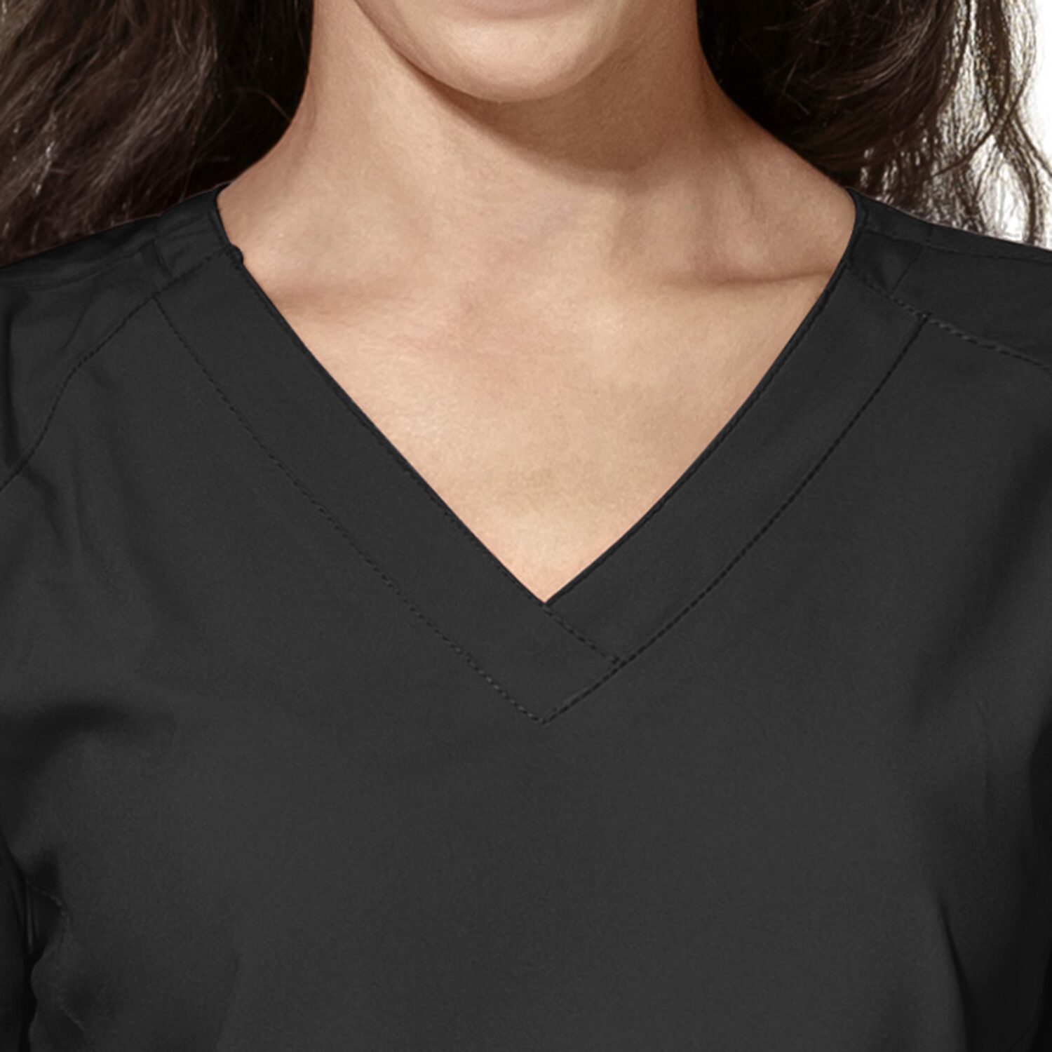 Wink® W123 Stylized Womens Plus V Neck Short Sleeve Moisture Wicking Wrinkle Resistant Quick Dry Scrub Top