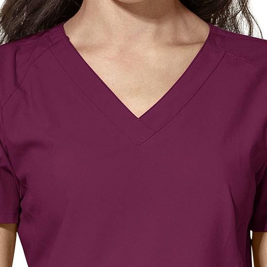 Wink® W123 Stylized Womens Plus V Neck Short Sleeve Moisture Wicking Wrinkle Resistant Quick Dry Scrub Top