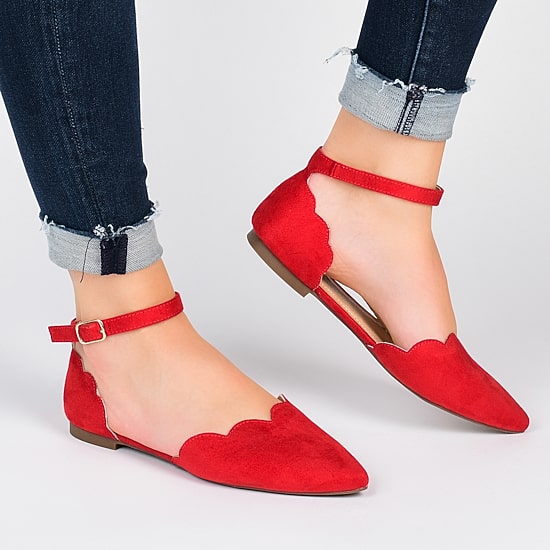 Journee Collection Womens Lana Ballet Flats Buckle Pointed Toe