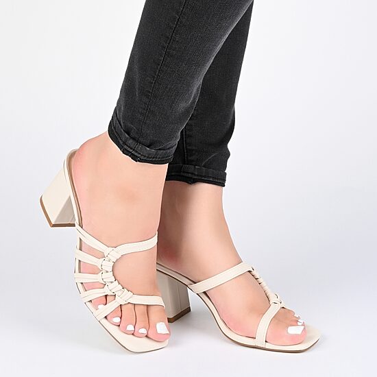 Journee Collection Emory Womens Round Open Toe Block Heel Pumps