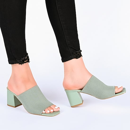 Journee Collection Lorenna Womens Round Open Toe Block Heel Pumps