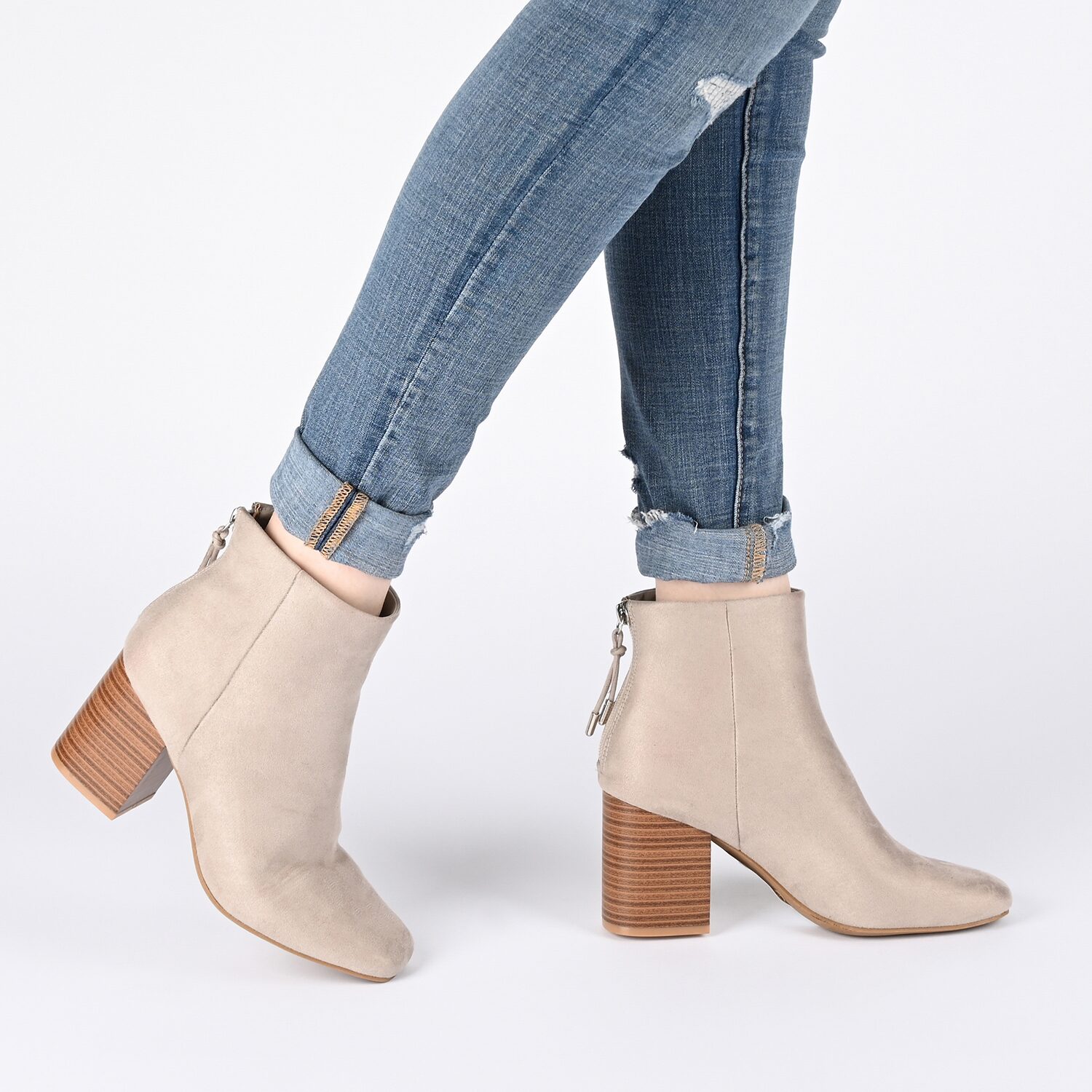 Journee Collection Womens Audrina Stacked Heel Booties