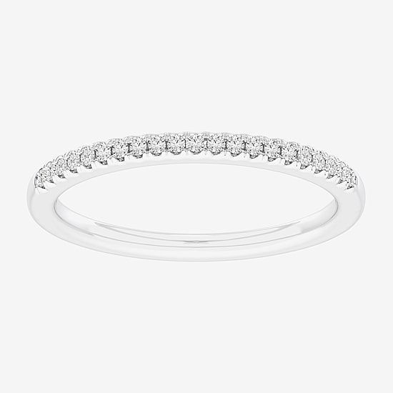 (G-H / Si1-Si2) Womens 1/10 CT. T.W. Lab Grown White Diamond 14K Gold Wedding Band