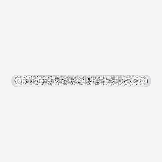 (G-H / Si1-Si2) Womens 1/10 CT. T.W. Lab Grown White Diamond 14K Gold Wedding Band