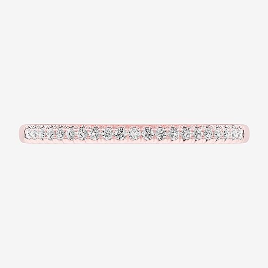 (G-H / Si1-Si2) Womens 1/10 CT. T.W. Lab Grown White Diamond 14K Gold Wedding Band