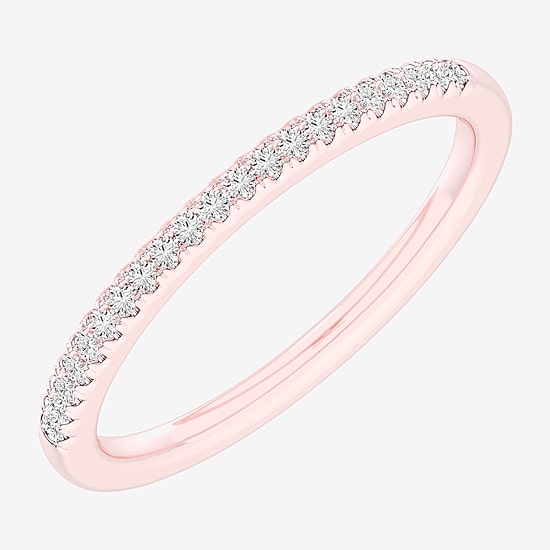 (G-H / Si1-Si2) Womens 1/10 CT. T.W. Lab Grown White Diamond 14K Gold Wedding Band