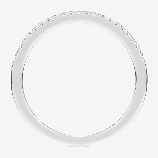(G-H / Si1-Si2) Womens 1/10 CT. T.W. Lab Grown White Diamond 14K Gold Wedding Band