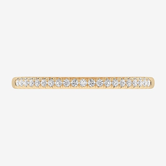 (G-H / Si1-Si2) Womens 1/10 CT. T.W. Lab Grown White Diamond 14K Gold Wedding Band
