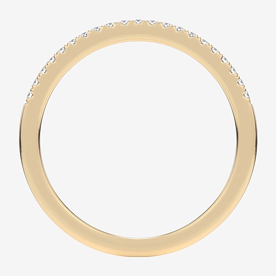(G-H / Si1-Si2) Womens 1/10 CT. T.W. Lab Grown White Diamond 14K Gold Wedding Band