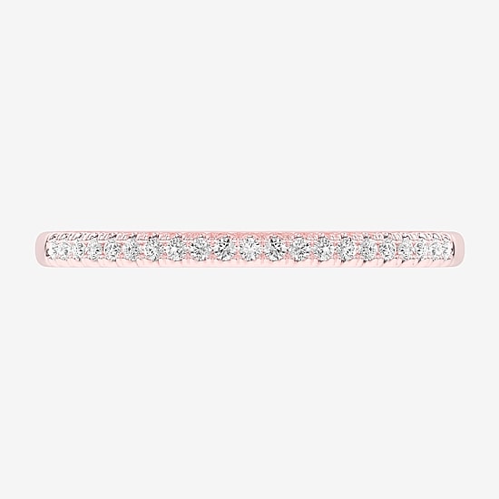 (G-H / Si1-Si2) Womens 1/10 CT. T.W. Lab Grown White Diamond 14K Gold Wedding Band