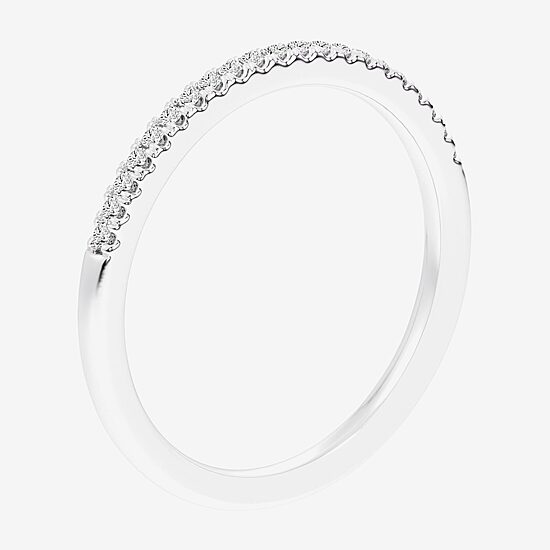 (G-H / Si1-Si2) Womens 1/10 CT. T.W. Lab Grown White Diamond 14K Gold Wedding Band