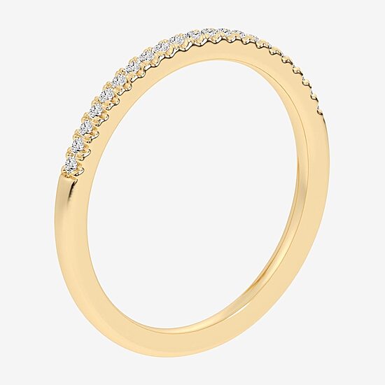 (G-H / Si1-Si2) Womens 1/10 CT. T.W. Lab Grown White Diamond 14K Gold Wedding Band