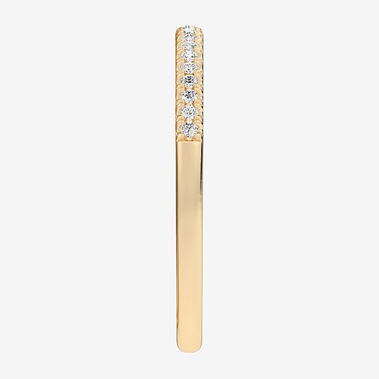 (G-H / Si1-Si2) Womens 1/10 CT. T.W. Lab Grown White Diamond 14K Gold Wedding Band