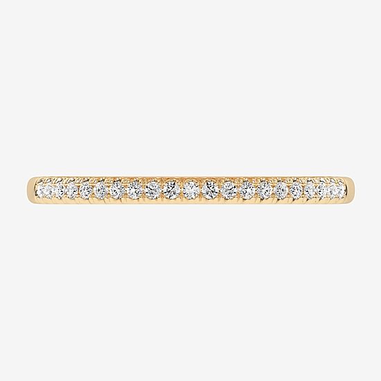 (G-H / Si1-Si2) Womens 1/10 CT. T.W. Lab Grown White Diamond 14K Gold Wedding Band