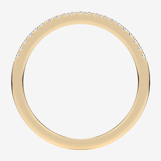 (G-H / Si1-Si2) Womens 1/10 CT. T.W. Lab Grown White Diamond 14K Gold Wedding Band