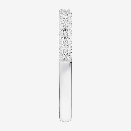 (G-H / Si1-Si2) Womens 1/4 CT. T.W. Lab Grown White Diamond 14K Gold Wedding Band