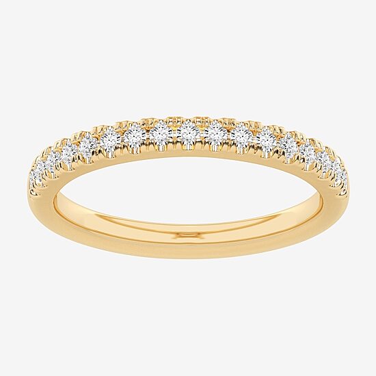 (G-H / Si1-Si2) Womens 1/4 CT. T.W. Lab Grown White Diamond 14K Gold Wedding Band