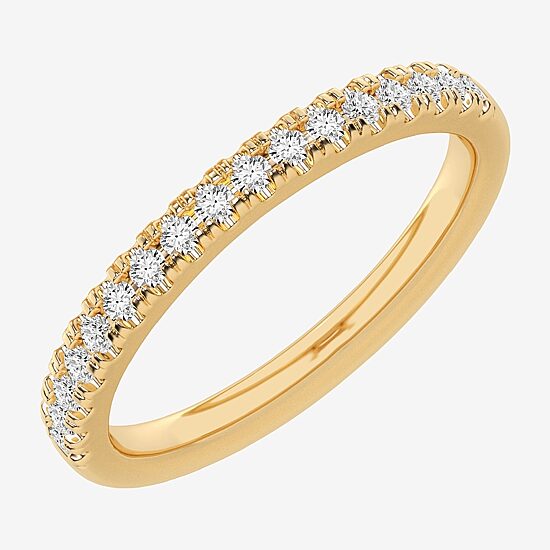 (G-H / Si1-Si2) Womens 1/4 CT. T.W. Lab Grown White Diamond 14K Gold Wedding Band