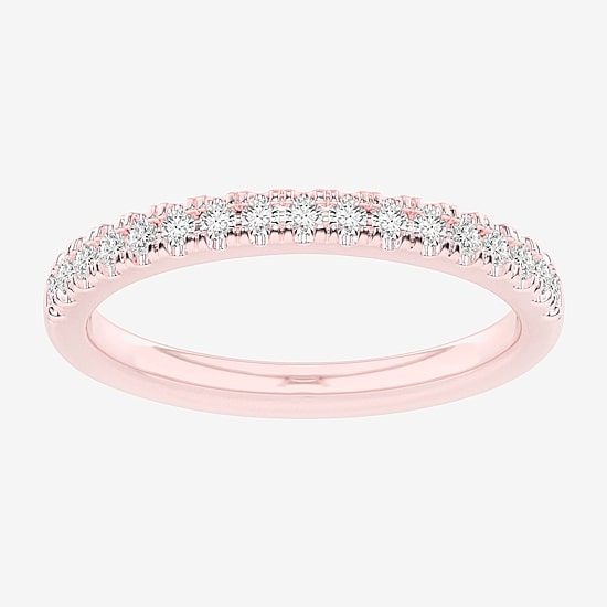 (G-H / Si1-Si2) Womens 1/4 CT. T.W. Lab Grown White Diamond 14K Gold Wedding Band