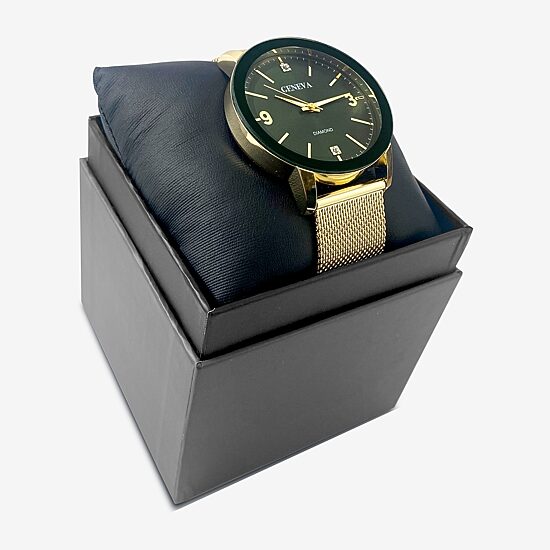Geneva Mens Gold Tone Bracelet Watch Mac8157jc