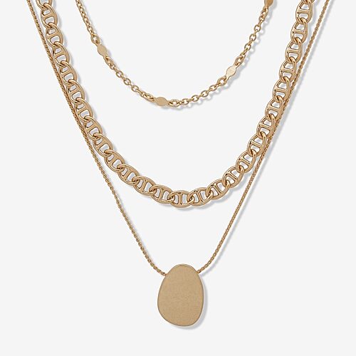 A.N.A Gold Tone Womens 16 Inch Strand Necklace, One Size, Yellow