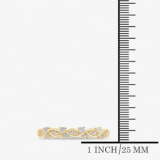 Womens Diamond Accent Natural White Diamond 10K Gold Anniversary Wedding Band