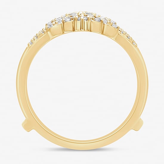 Womens 1/4 CT. T.W. Natural White Diamond 14K Gold Ring Guard