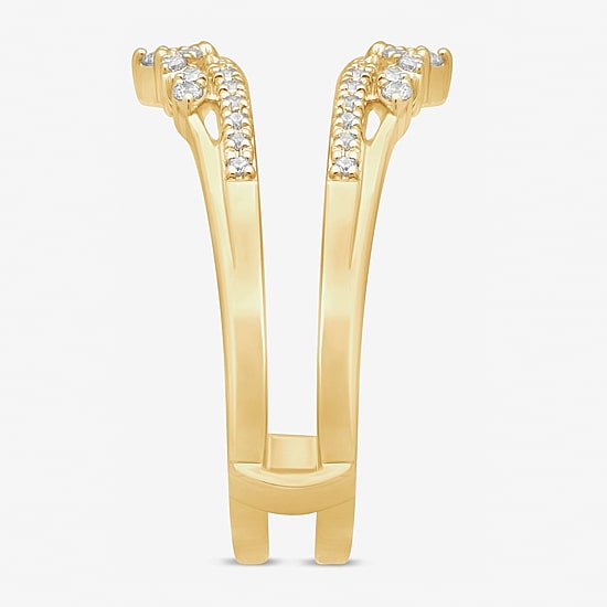 Womens 1/4 CT. T.W. Natural White Diamond 14K Gold Ring Guard