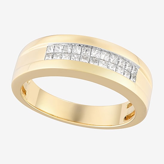 (F / Vs2) Mens 8MM 1/2 CT. T.W. Lab Grown White Diamond 14K Gold Wedding Band