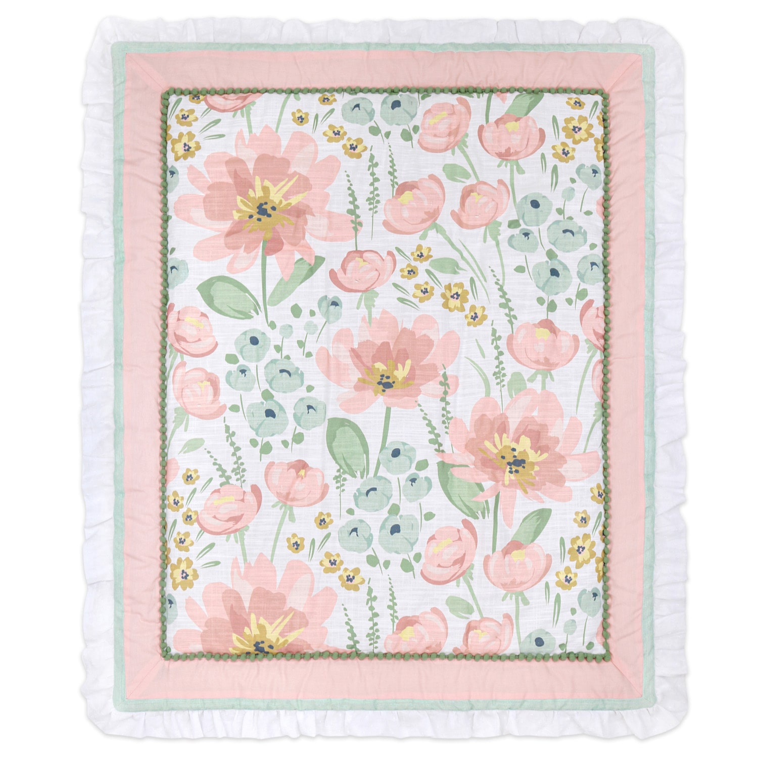 The Peanutshell Organic Wildflower 4-pc. Crib Bedding Set