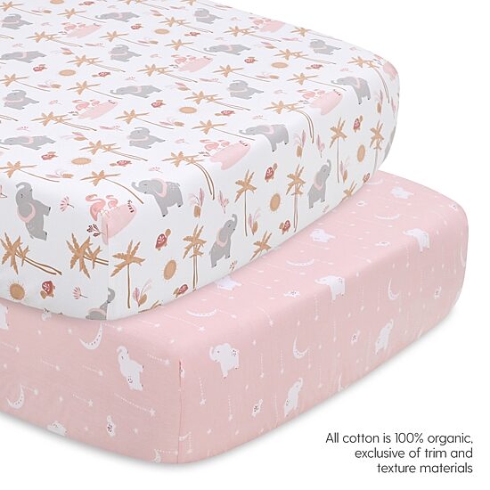 The Peanutshell Organic Safari  Oasis 4-pc. Crib Bedding Set
