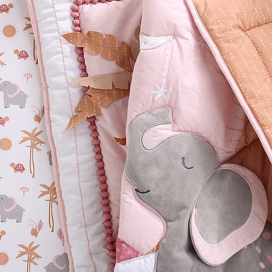 The Peanutshell Organic Safari  Oasis 4-pc. Crib Bedding Set