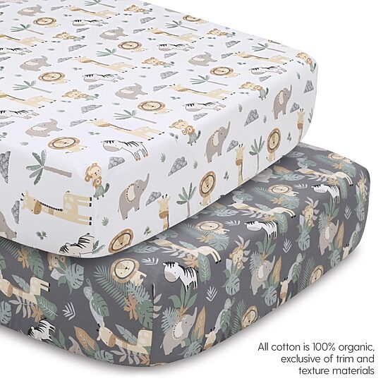The Peanutshell Organic Sarari  Serenity 4-pc. Crib Bedding Set
