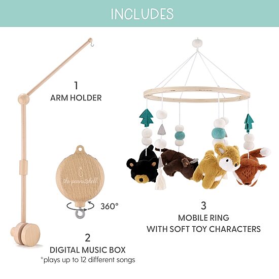 The Peanutshell Western Woods Baby Mobile