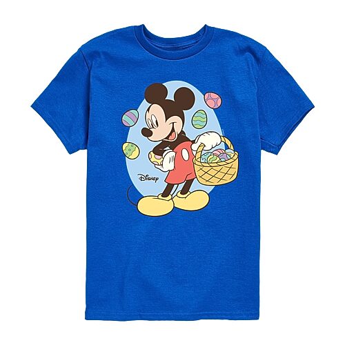 Disney Collection Little & Big Kid Boys Crew Neck Short Sleeve Regular Fit Mickey Mouse Graphic T-Shirt, X-large, Blue
