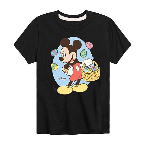 Disney Collection Little & Big Kid Boys Crew Neck Short Sleeve Regular Fit Mickey Mouse Graphic T-Shirt, X-large, Black