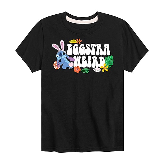 Disney Collection Little & Big Kid Boys Crew Neck Short Sleeve Regular Fit Lilo & Stitch Graphic T-Shirt