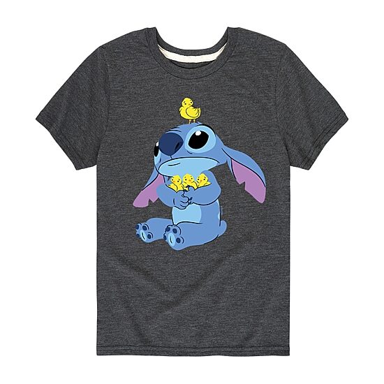 Disney Collection Little & Big Kid Boys Crew Neck Short Sleeve Regular Fit Lilo & Stitch Graphic T-Shirt