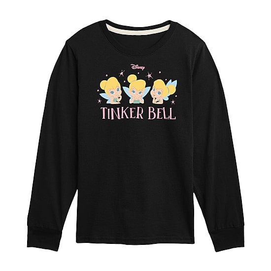 Disney Collection Little & Big Kid Girls Crew Neck Short Sleeve Regular Fit Tinker Bell Graphic T-Shirt