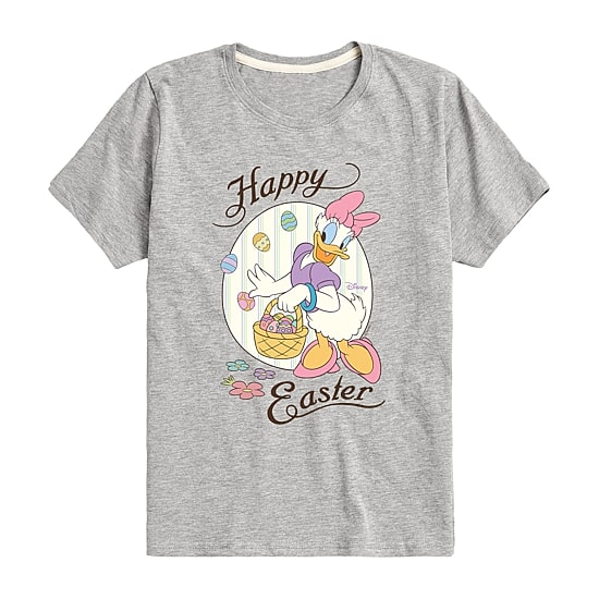 Disney Collection Little & Big Kid Girls Crew Neck Short Sleeve Regular Fit Daisy Duck Graphic T-Shirt