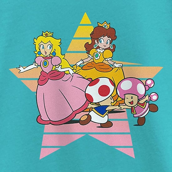 Little & Big Kid Girls Round Neck Short Sleeve Regular Fit Nintendo Graphic T-Shirt