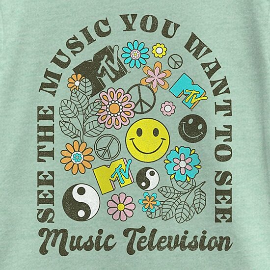 Big Kid Girls Round Neck Short Sleeve Regular Fit MTV Graphic T-Shirt