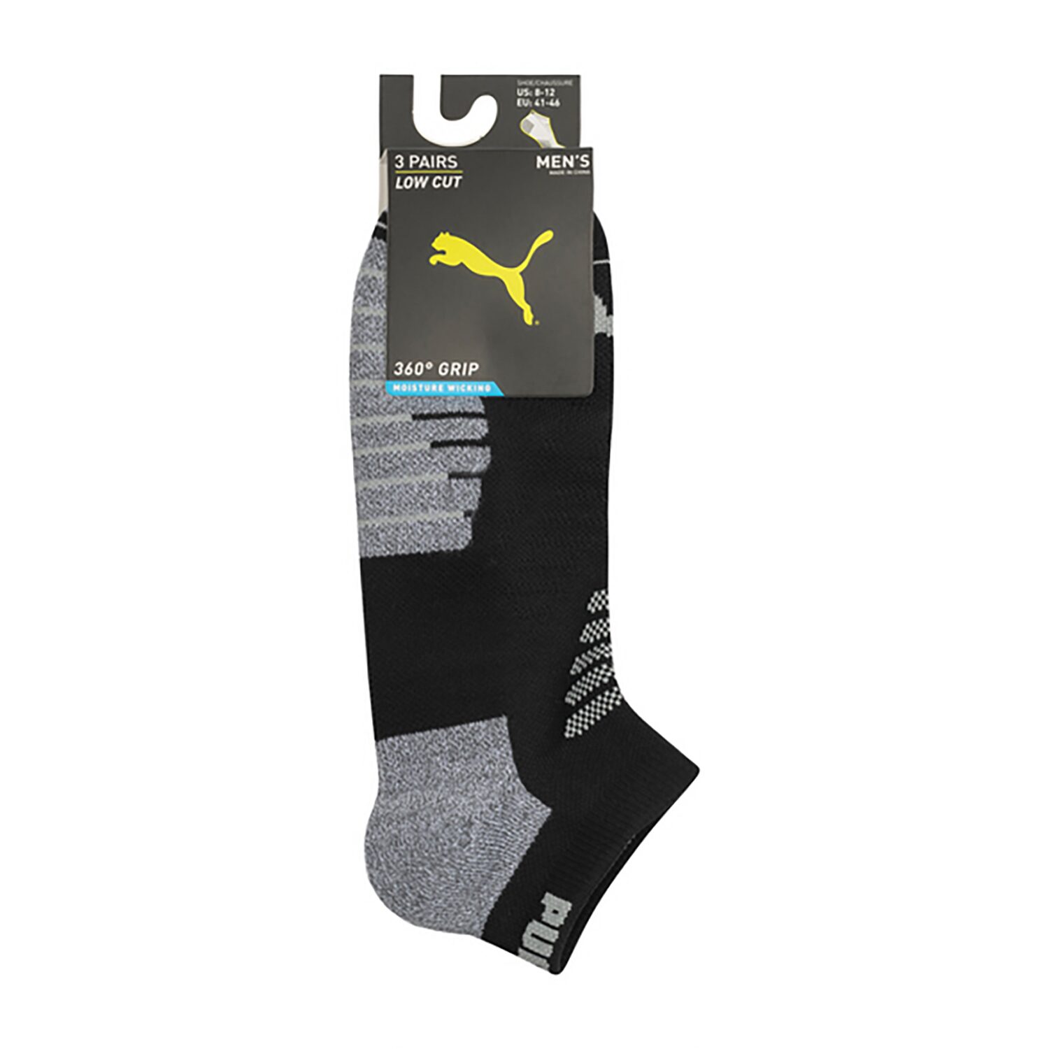 PUMA Mens Multi-Pack 3 Pair Low Cut Socks